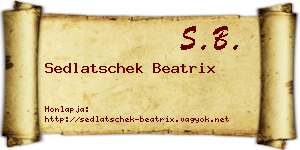 Sedlatschek Beatrix névjegykártya